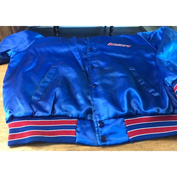 Vintage Snap-on Tools Jacket Blue Satin Snap Front XL Swingster Made In USA - Picture 5 of 14